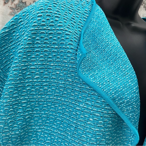 St. John Turquoise Knit Open Front Cardigan - Picture 5 of 7